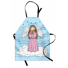 Doodle Girl on Cloud Apron