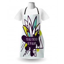 Flower and Love Message Art Apron