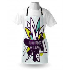 Flower and Love Message Art Apron