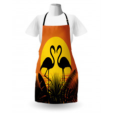 Sunset Flamingo Leaves Apron