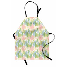 Exotic Pastel Leaves Art Apron