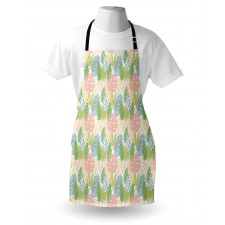 Exotic Pastel Leaves Art Apron