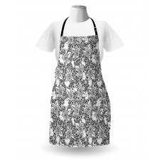 Monochrome Flora Romance Apron