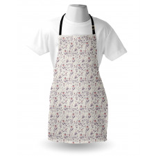 Blossom Pattern on Off White Apron