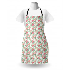 Hand Drawn Ornamental Blossom Apron