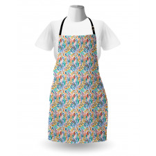 Tropical Doodle Leaves Apron