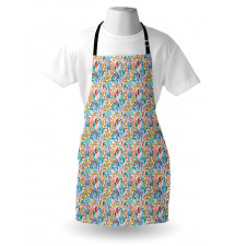 Tropical Doodle Leaves Apron