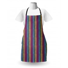 Retro Tone Chevron Zig Zag Apron