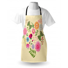 Colorful Flowers Butterflies Apron