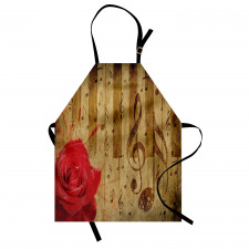 Romantic Rose Musical Notes Apron