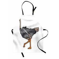 Striped Doodle Style Bird Apron