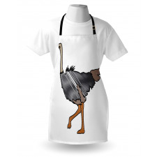 Striped Doodle Style Bird Apron