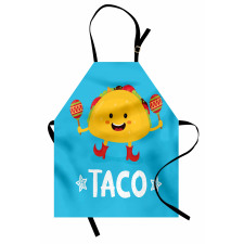 Dancing Funny Taco Cartoon Apron