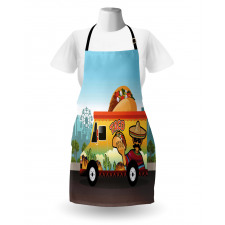 Taco Truck on Road in City Apron