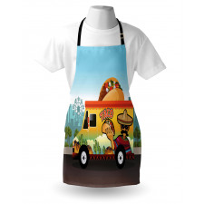 Taco Truck on Road in City Apron