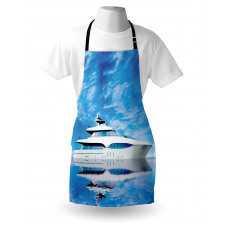 Denizci Mutfak Önlüğü Deniz ve Yat Desenli