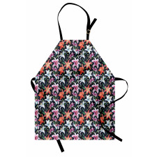 Watercolor Tropical Lilies Apron