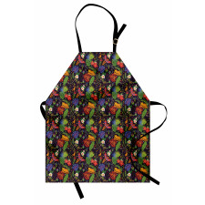 Monkeys Parrots Monstera Apron