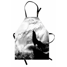 Howling Under Full Moon Apron