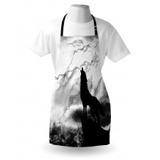 Howling Under Full Moon Apron