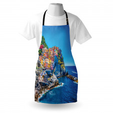 Deniz ve Okyanus Mutfak Önlüğü Amalfi Kıyıları Desenli