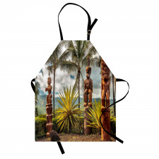 Tiki Masks and Palm Trees Apron