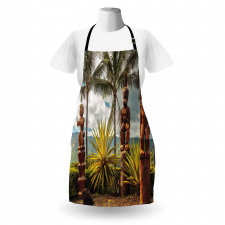 Tiki Masks and Palm Trees Apron