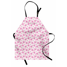 Pink Blossoms Dotted Petals Apron