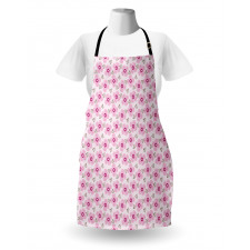 Pink Blossoms Dotted Petals Apron