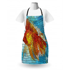 Stained Glass Mosaic Fish Art Apron