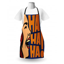 Cartoon Style Woman Laughing Apron