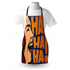 Cartoon Style Woman Laughing Apron