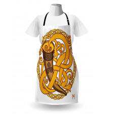 Drinking Horn and Woven Motif Apron