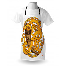 Drinking Horn and Woven Motif Apron