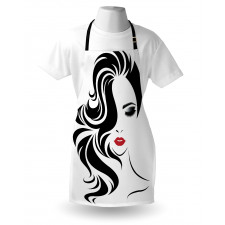 Red Lipstick and Waves Apron