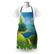 Cartoon Landscape Pattern Apron