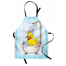 Cartoon Mascot in Bathtub Apron