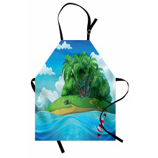 Aquatic Seascape Pattern Apron