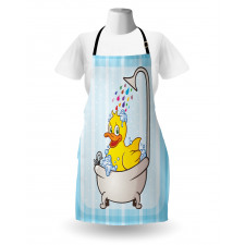 Cartoon Mascot in Bathtub Apron