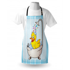 Cartoon Mascot in Bathtub Apron