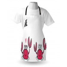 Funky Crab Couple and Heart Apron