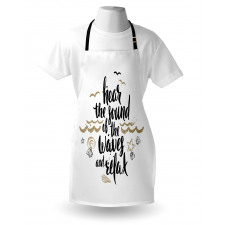 Hear the Sound of Waves Text Apron