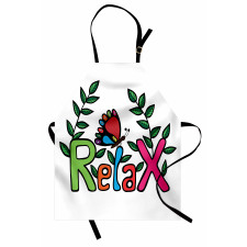 Phrase Butterfly and Leaves Apron