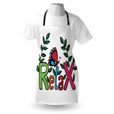 Phrase Butterfly and Leaves Apron