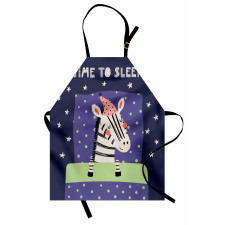 Sleeping Zebra in Nightcap Apron