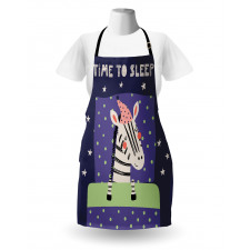 Sleeping Zebra in Nightcap Apron