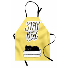 Sleepy Black Cat in a Box Apron