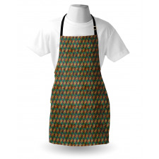 Grungy Retro Rhombus Shape Apron