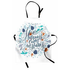 Hand-drawn Phrase Fish Apron