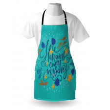 Seashell Starfish Teal Apron